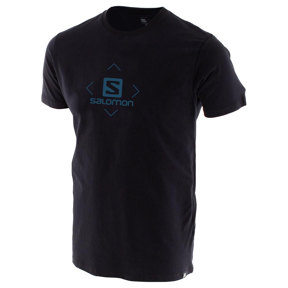 Salomon Singapore Mens T-shirts - BOXED IN SS M Black | 43671-CJHB